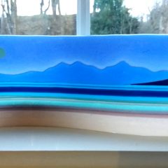 Arran from Bute - Fused Glass Graham Muir | Paisley Scotland